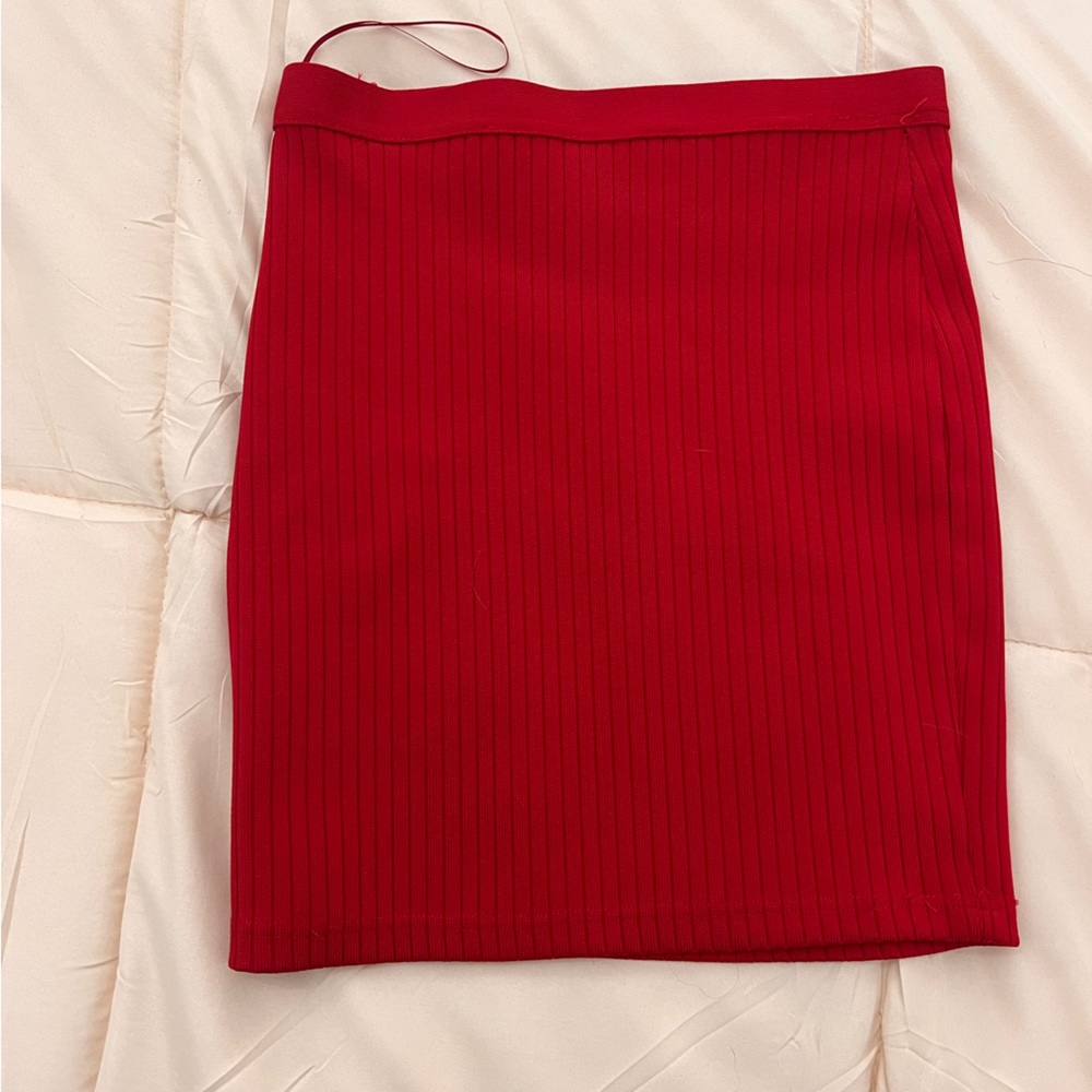 Red mini skirt